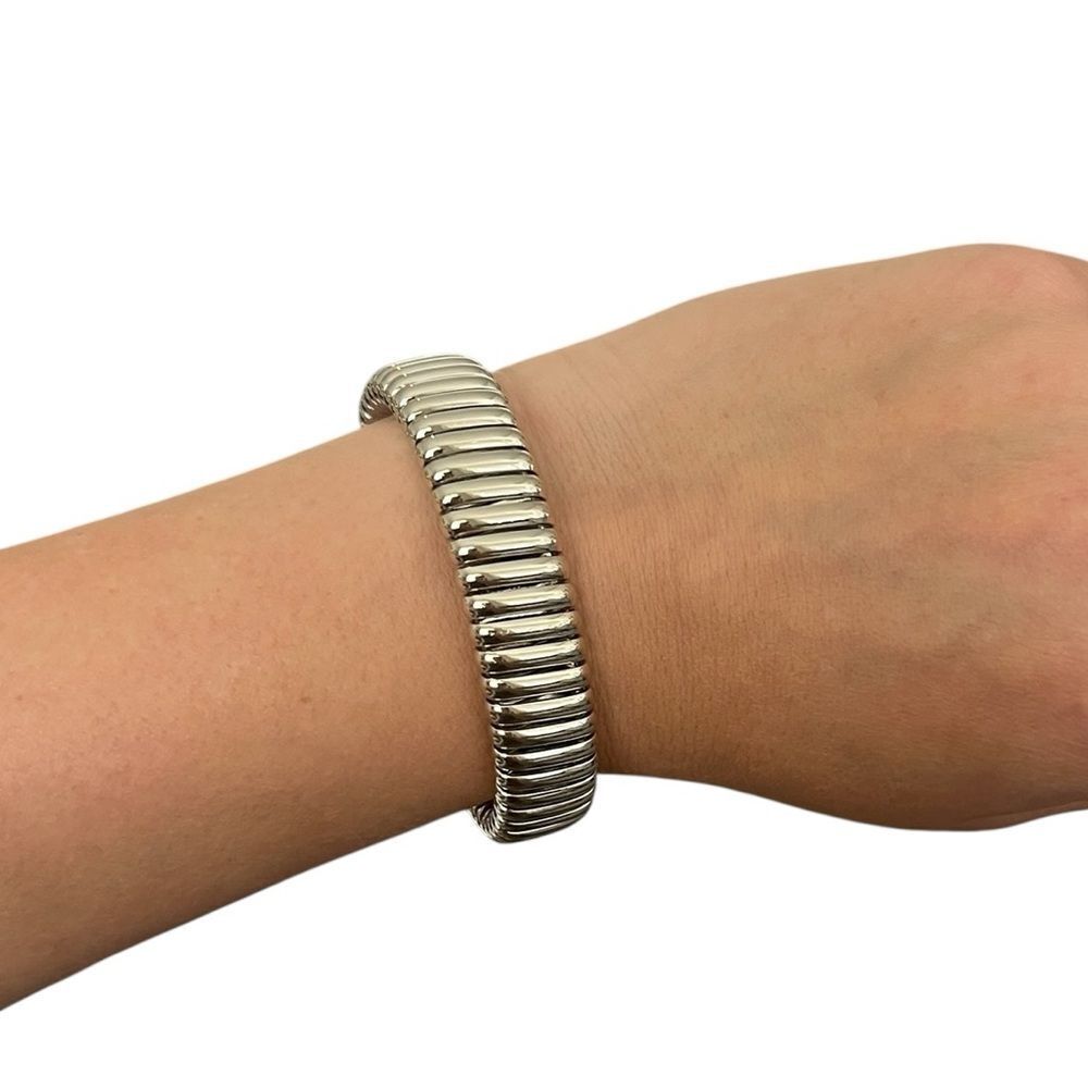 Brass Silver Cuff Bracelet